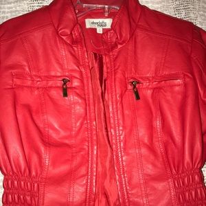 Red leather jacket
